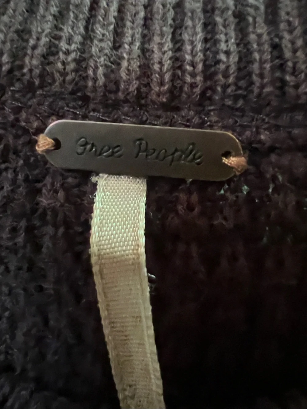 Free People Waffle Knit Distressed Sunrise Sweater L Oversized Heavyweight